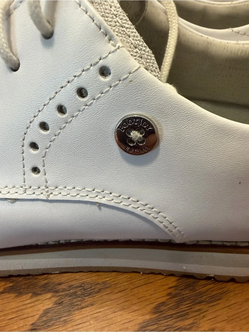 Footjoy golf shoes woman’s classic White Lace-Up Oxford Shoe with Fringe Kiltie - Picture 9 of 13